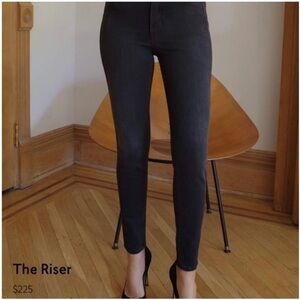AYR The Riser High Waist Black Jean Onyx Skinny Pant Ankle  Sz 27 NEW
